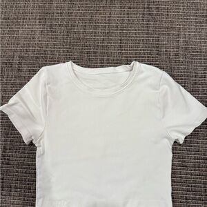 OQQ White Crop Top for Women